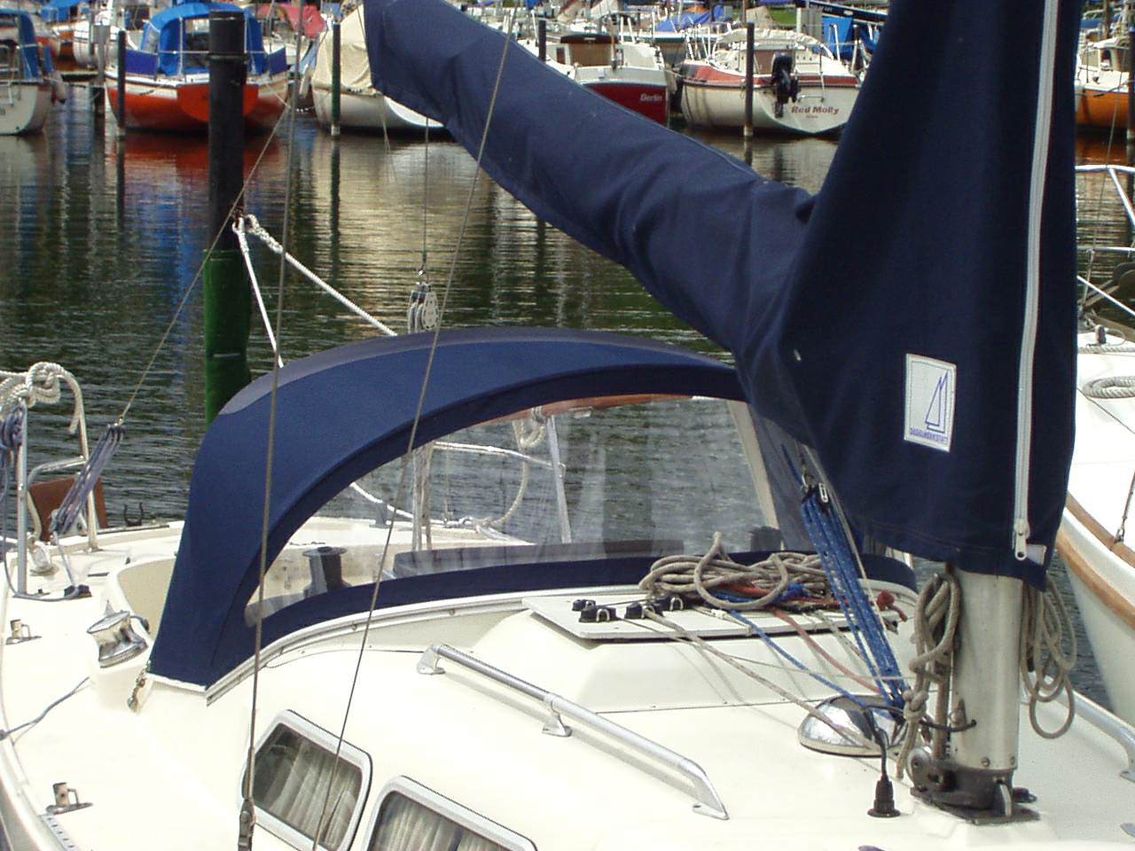 IF-Boot - Sprayhood + Baumbezug aus Recsystem in marineblau